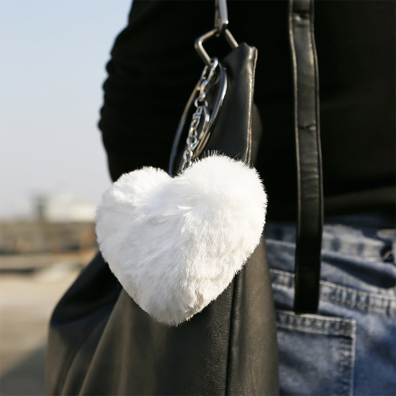Wholesale Love Hair Ball Tassel Keychain Women Bag Pendant OLY-KC-JM008